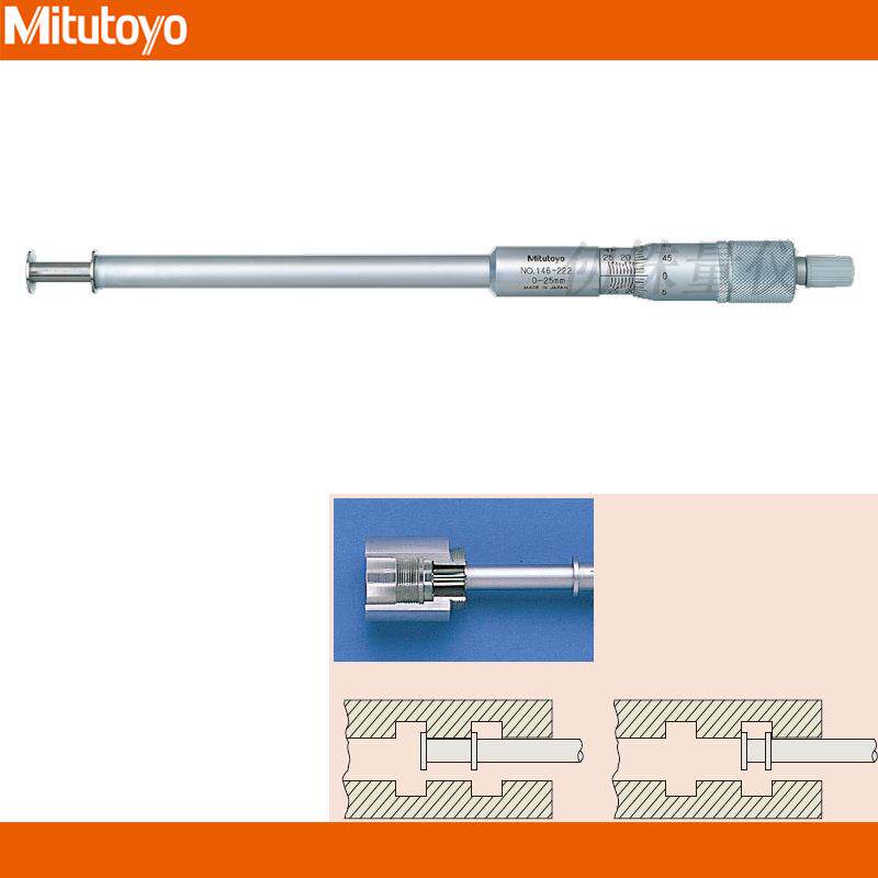 Mitutoyo非旋转心轴凹槽千分尺146-125凹槽内外径千分尺146-225