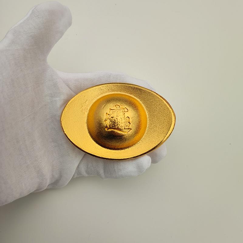 仿真实心锌合金元宝银元宝送礼工艺品家居摆件场景布置道具装饰品