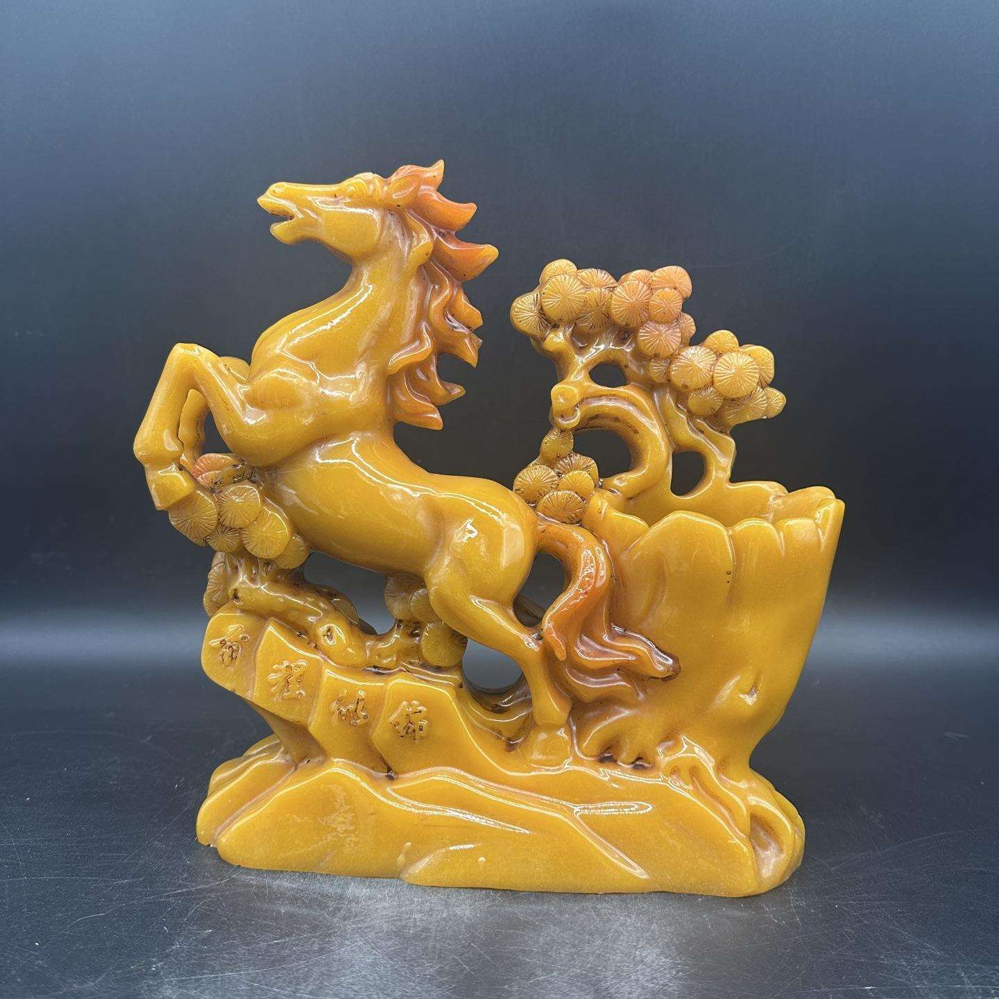 树脂马摆件笔筒马上发财前程似锦工艺品创意办公桌书房装饰