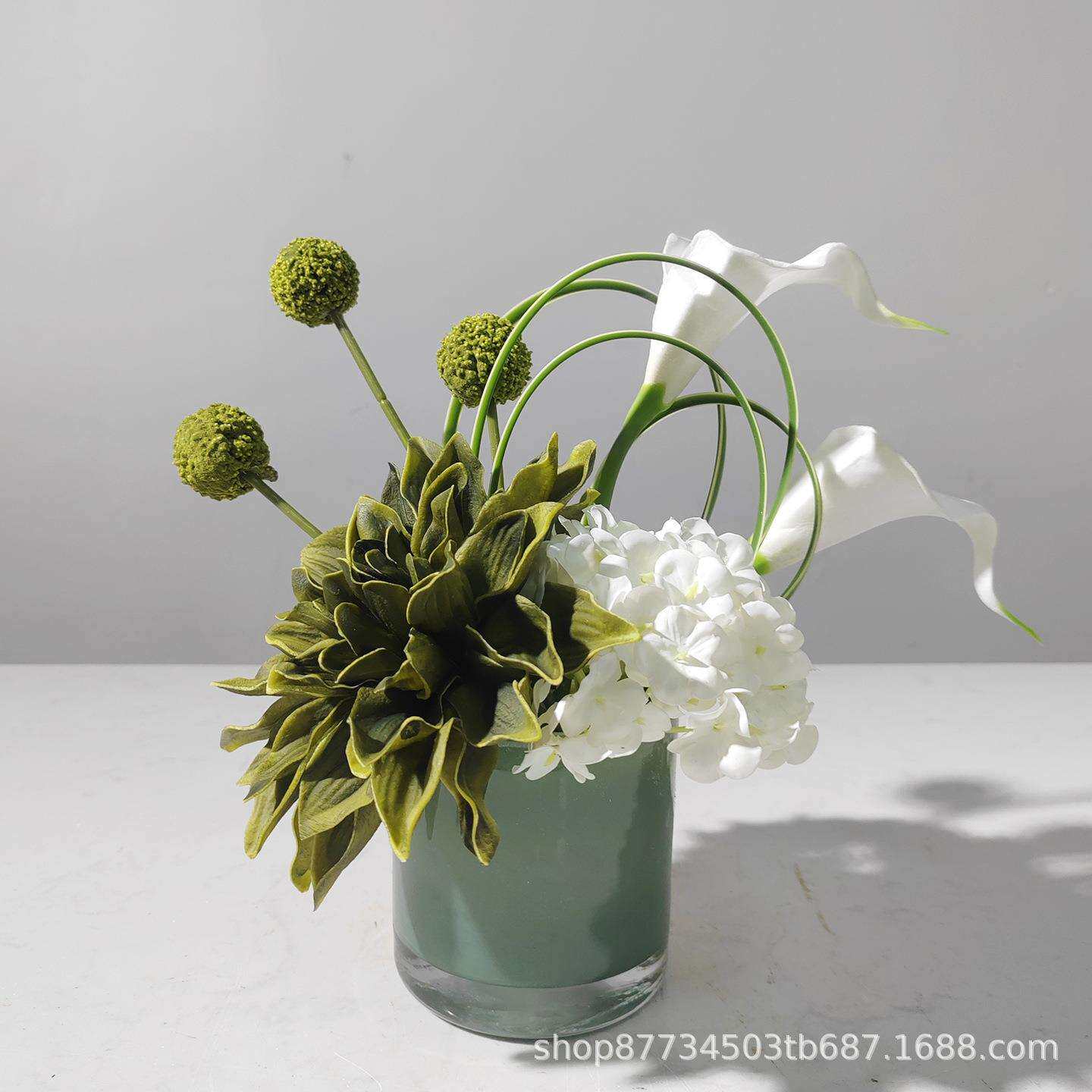 现代仿真花艺摆件假花绿植洽谈桌茶几客厅餐桌店铺假花洗漱台摆设