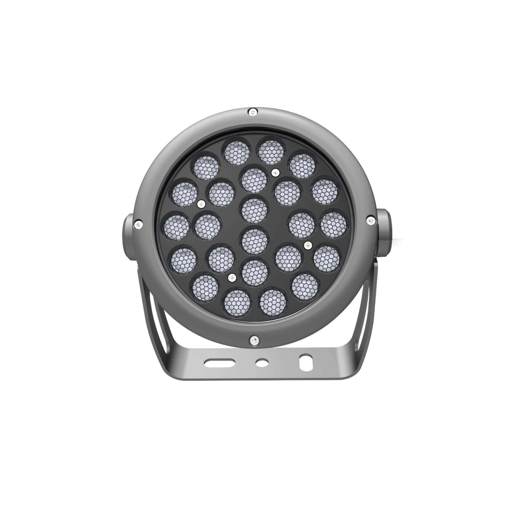 直销新款防水户外LED投光灯外壳24W48W圆形外壳配件防眩格栅蜂窝