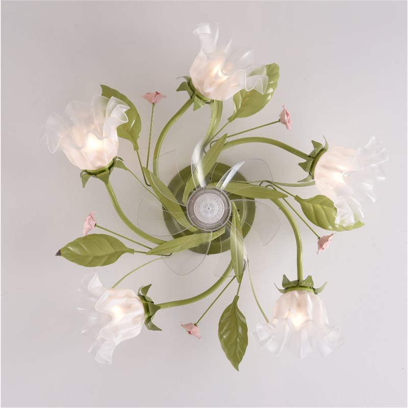 客厅灯花朵田园大气家用卧室灯餐厅led吸顶灯风扇网红创意房间灯