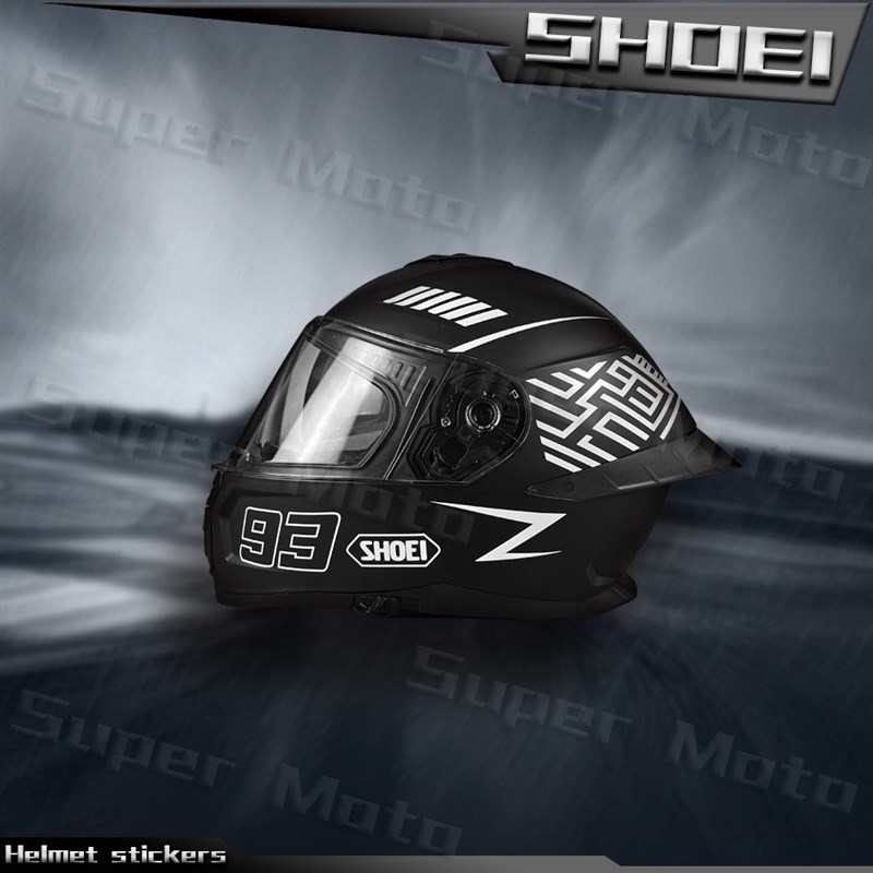 适用摩托车头盔贴纸 SHOEI 93号贴花装饰全盔拉花改装版画配件