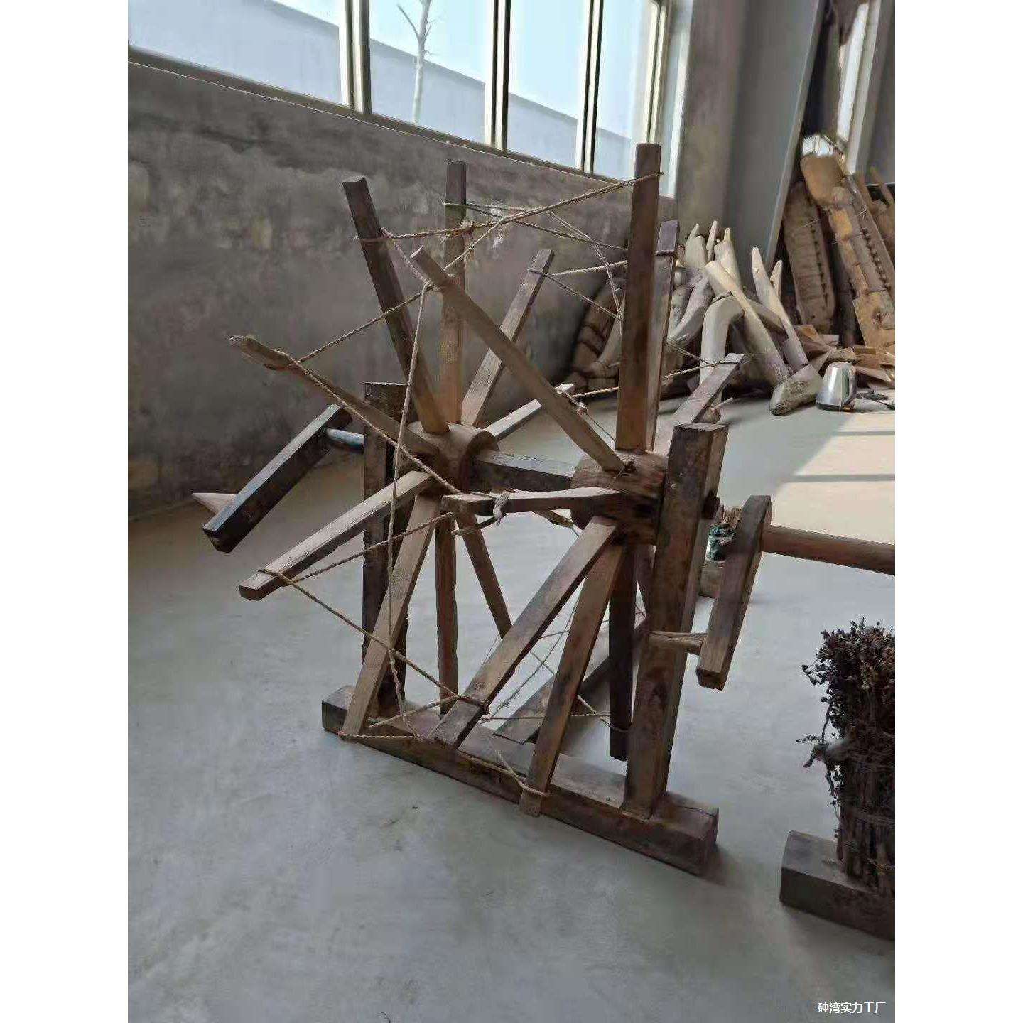 俗老物件老纺车老农具怀旧老纺线车影视道具手摇纺车织布机怀旧