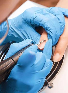 英科Y86蓝色检查手套丁腈纹绣牙科诊所宠物护理一次性晴橡胶无粉