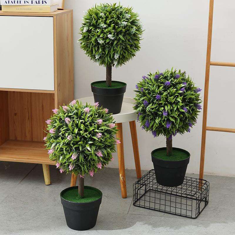 仿真绿植盆栽樱雪球草球盆景 小树酒店商场家居装饰迷你秧苗球