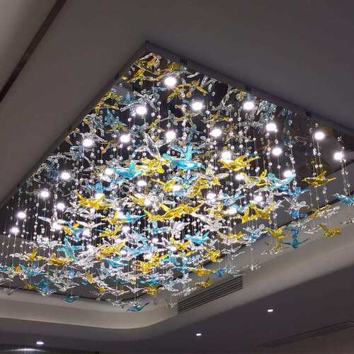 酒店大厅复式楼梯装饰吊灯现代别墅公寓沙盘大堂工程非标制作灯