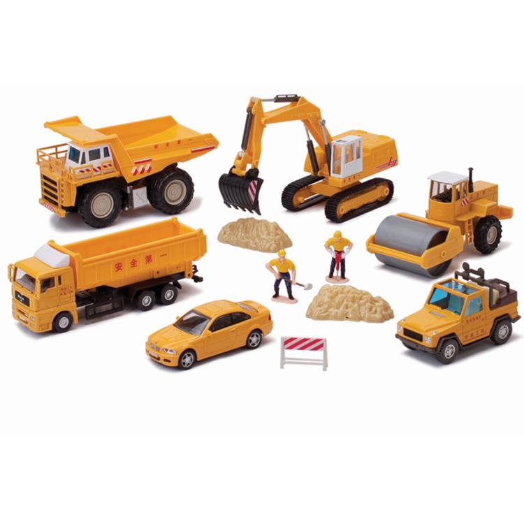 俊基奥图美 1:60工程车套装合金汽车模型0681-03儿童玩具吊车
