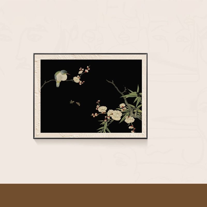 中古风餐厅电表箱装饰画新中式复古电表箱遮挡开关盒挂画饭厅壁画