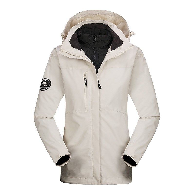 高端羽绒内胆三合一双层锁温情侣冲锋衣户外服运动防风防水男女款