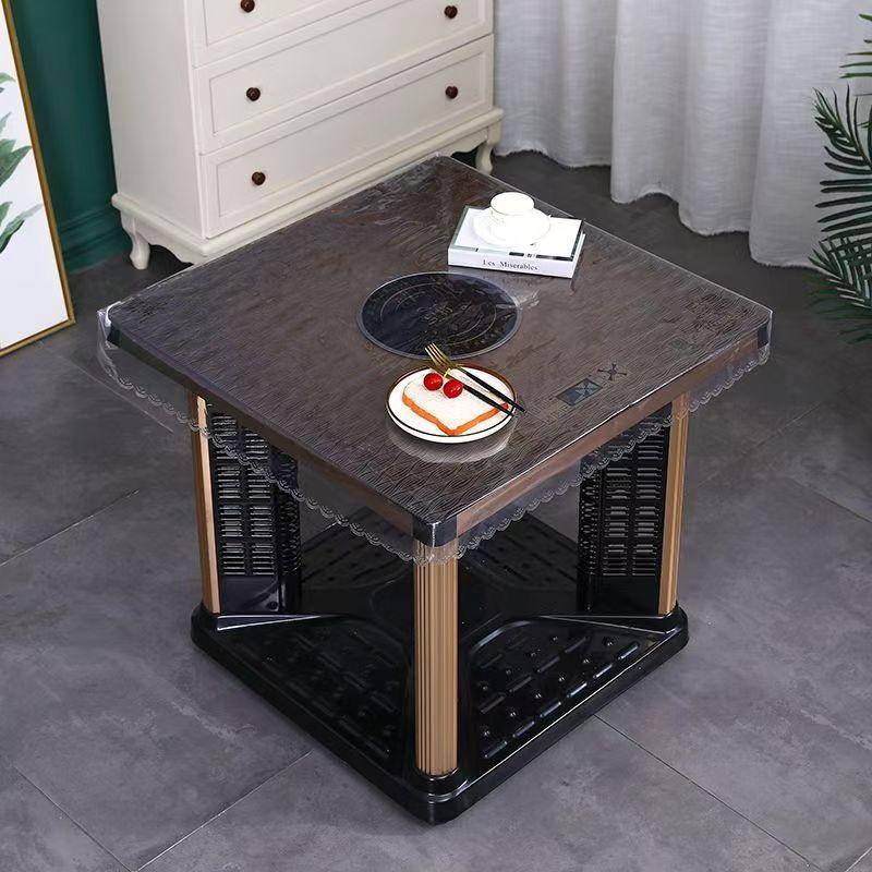 PVC透明桌罩加厚新款烤火桌罩套防水防油正方形电暖炉茶几罩套