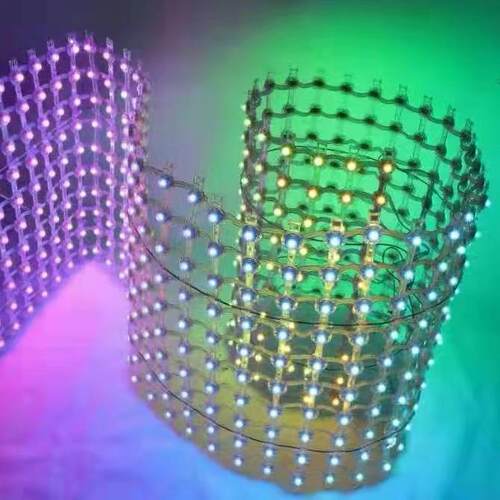 LED柔性网格彩色显示屏 户外防水LED网屏节能环保新款