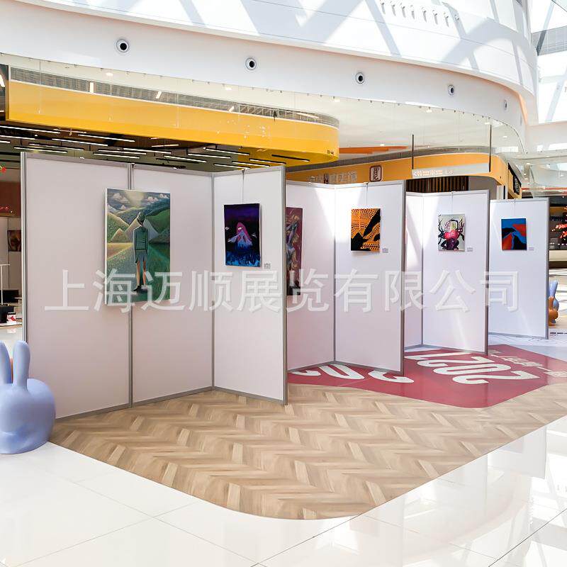 八棱柱展板书画画展展览博物馆画室画廊校园广告宣传屏风展示架厂
