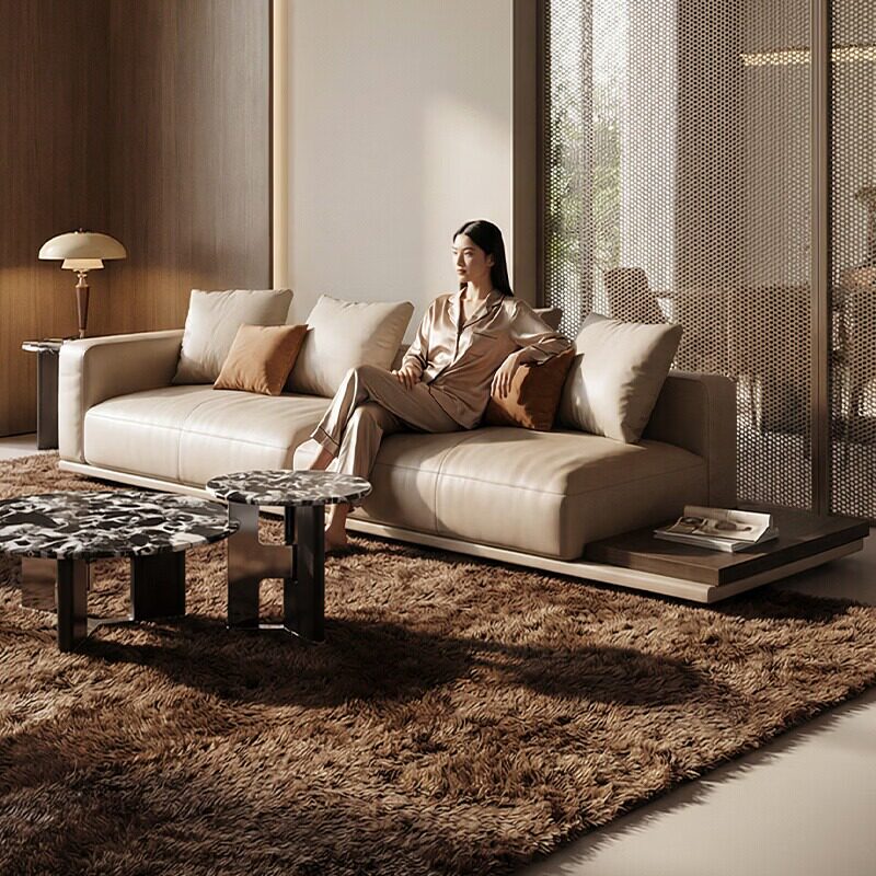 舍己屋意式极简真皮沙发客厅现代简约地平线直排沙发全青皮沙发