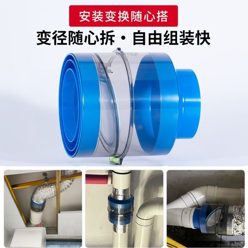 75管道化妆室排风扇止逆阀浴室浴霸排气口防反臭止回阀110 PVC管