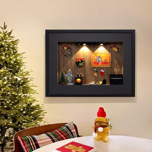 2025新款电表箱装饰画立体磁吸电源开关盒遮丑壁画餐厅液压式挂画