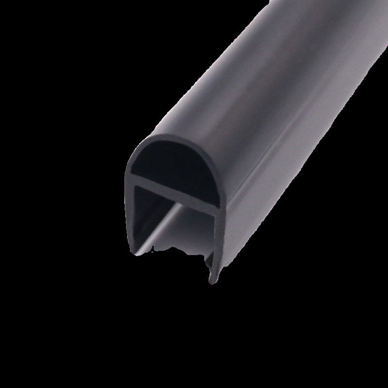 黑色半圆型防撞条 电动自动感应移门中间防撞密封防水挡水挡风条