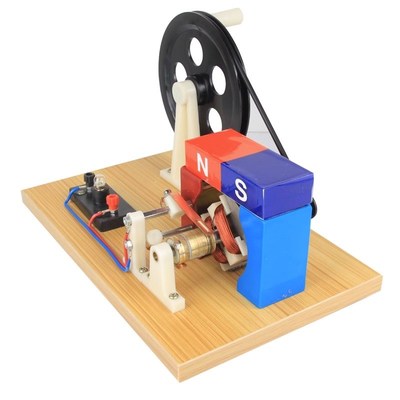 手摇交直流发电机 初中物理法拉第灯泡发光磁铁生电模型电磁学实