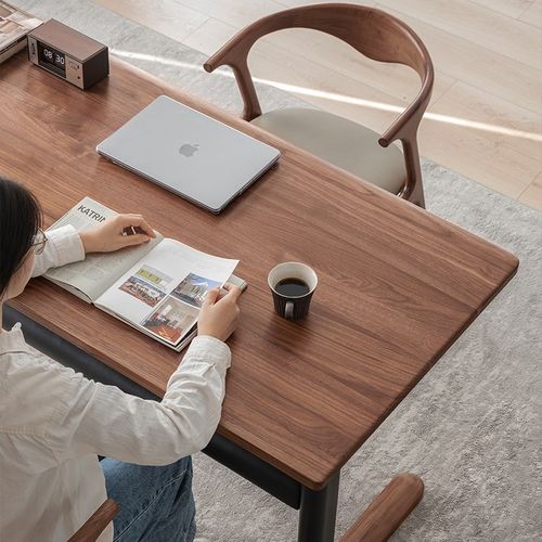 北美黑胡桃木电动升降书桌实木智能电脑办公家用工作台电控桌子