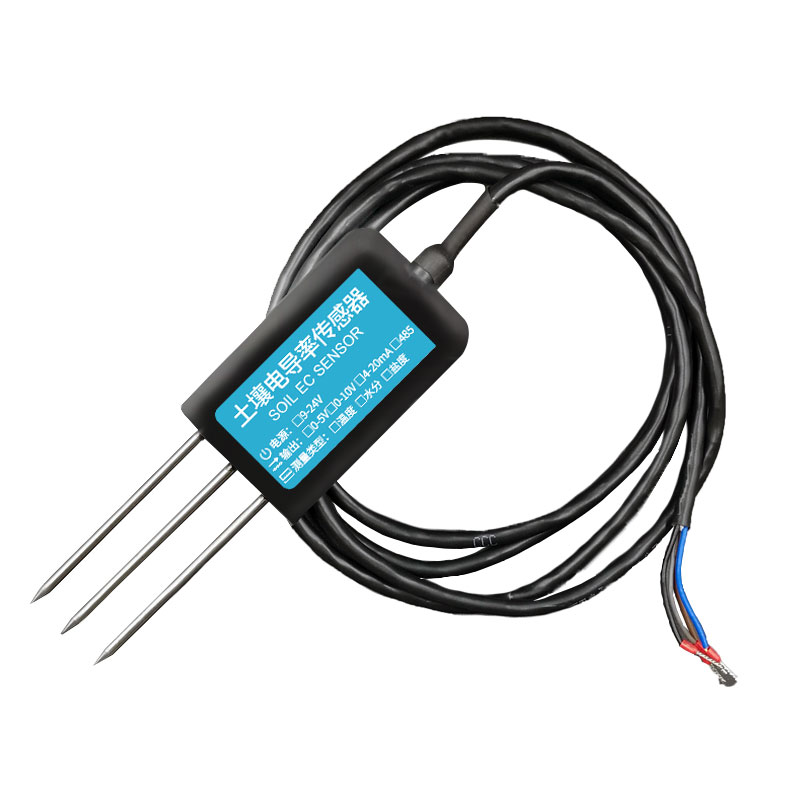 土壤电导率传感器温湿度三合一EC计土壤检测仪水分土壤盐分传感器