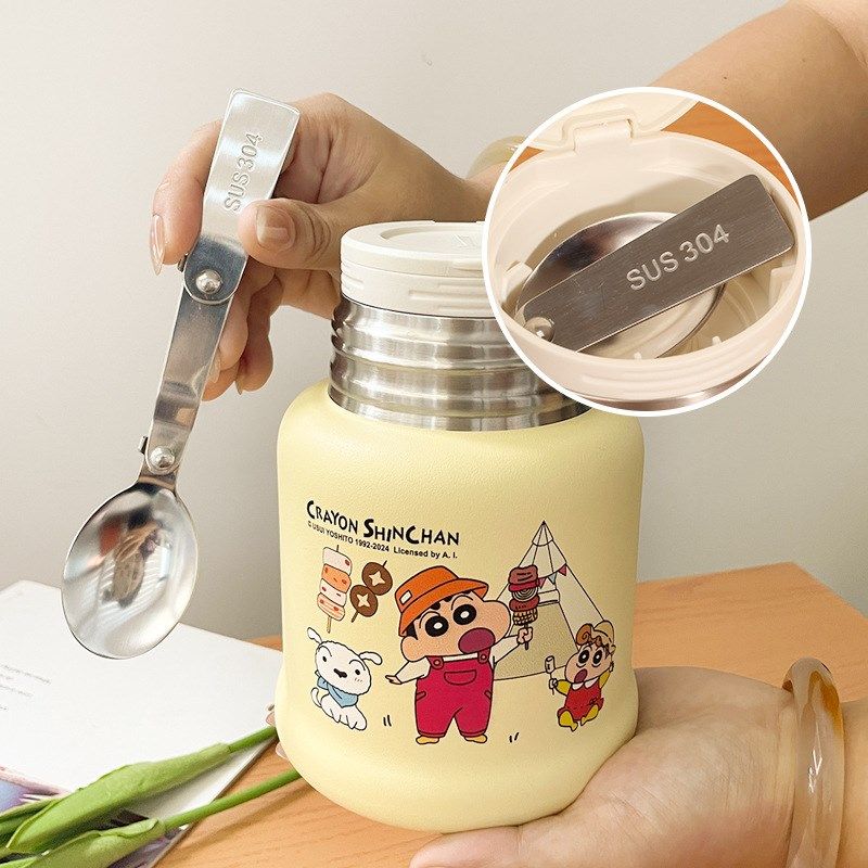 蜡笔小新焖烧杯可爱儿童保温汤饭碗勺便携316不锈钢保温杯提手柄,餐饮具,焖烧杯,淘宝优惠券,粉丝福利购,淘宝优惠卷