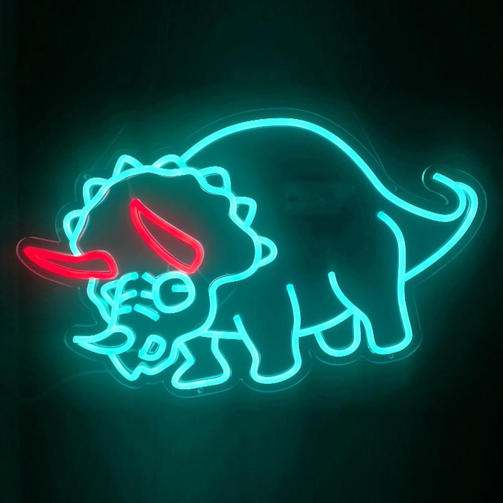 led霓虹灯三角龙造型灯商场拍照装饰创意灯牌外贸灯义乌一件起批