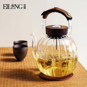 宜龙感温式玻璃茶壶加厚耐热玻璃提梁煮茶壶电陶炉煮茶器