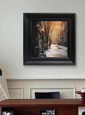 《冬季巴黎》法式风复古客厅装饰画轻奢摄影艺术卧室挂画餐厅壁画