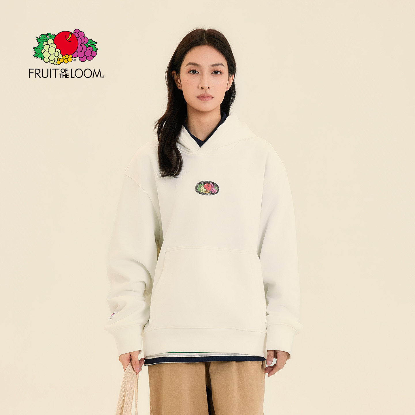 「鲜果布衣」2026男女春季新品印花薄绒连帽卫衣亲肤锁温休闲外套