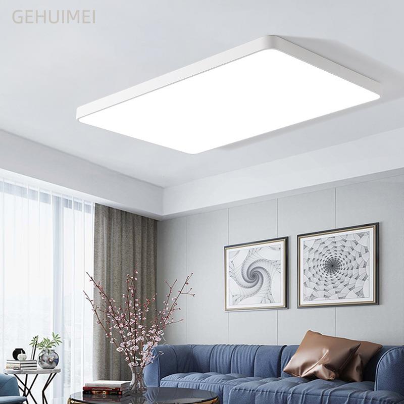 95cm长方形led客厅大灯网红极简白色5cm薄灯具透镜灯珠餐厅灯超亮