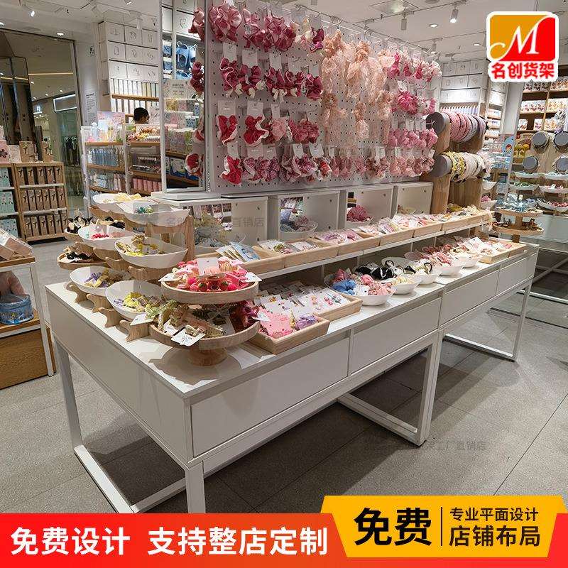 名创货品货架饰品店双面中岛优品耳环柜精品店超市展示架饰品货架