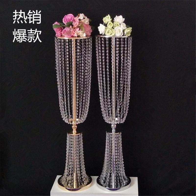 新款金色银色扎腰亚克力水晶路引婚庆场地布置装饰道具迎宾区摆件