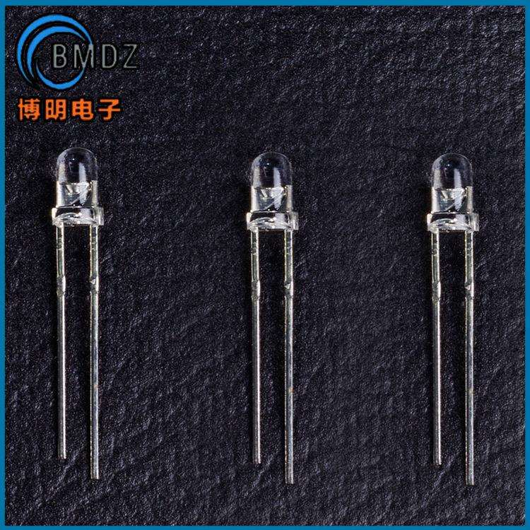 F2/2mm高平头蓝发蓝长脚 高亮蓝光led灯珠 直插式LED发光二极管