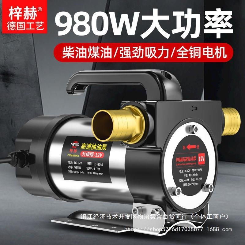 【48小时发货】电动抽油泵正反转抽油器12V24V220V伏自吸泵直流柴