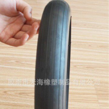 农用播种机镇压轮胎350mmx50mm农用空心半实心直纹橡胶轮胎