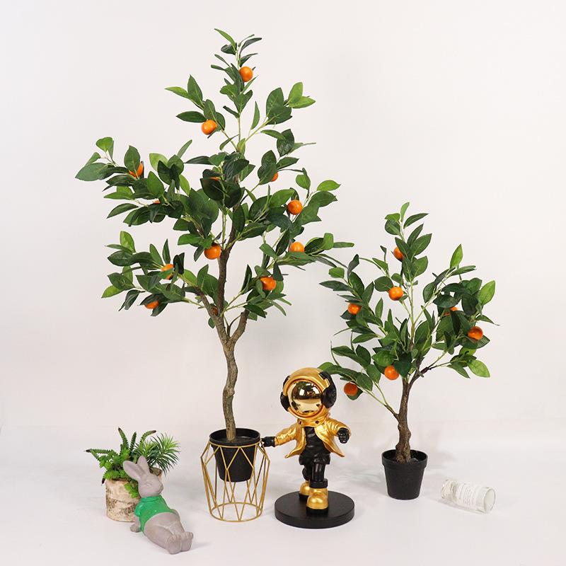 仿真植物果树桔子树盆栽假绿植造景盆栽假树居家客厅落地装饰盆景
