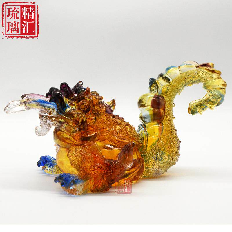 琉璃招财金蟾龙蟾三脚金蟾摆件茶宠工艺品风水吉祥摆件家居办公