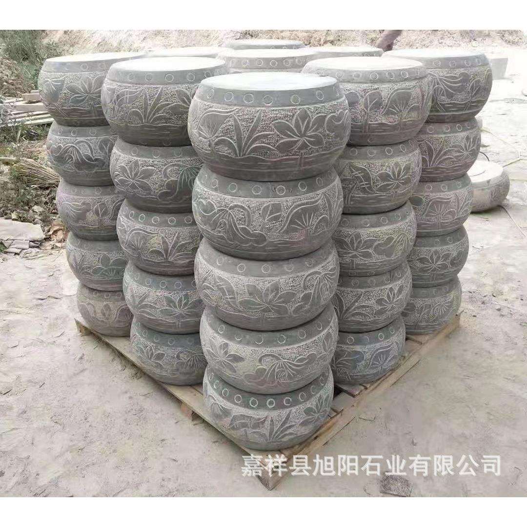 花盆石柱墩底座 垫基石柱脚石木柱装饰石圆墩空心石柱础柱墩石