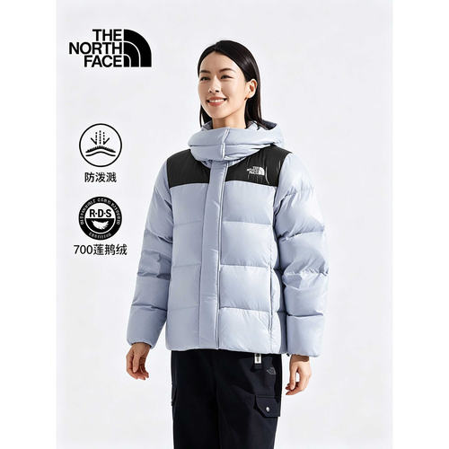 北面户外女防泼水保暖羽绒服外套