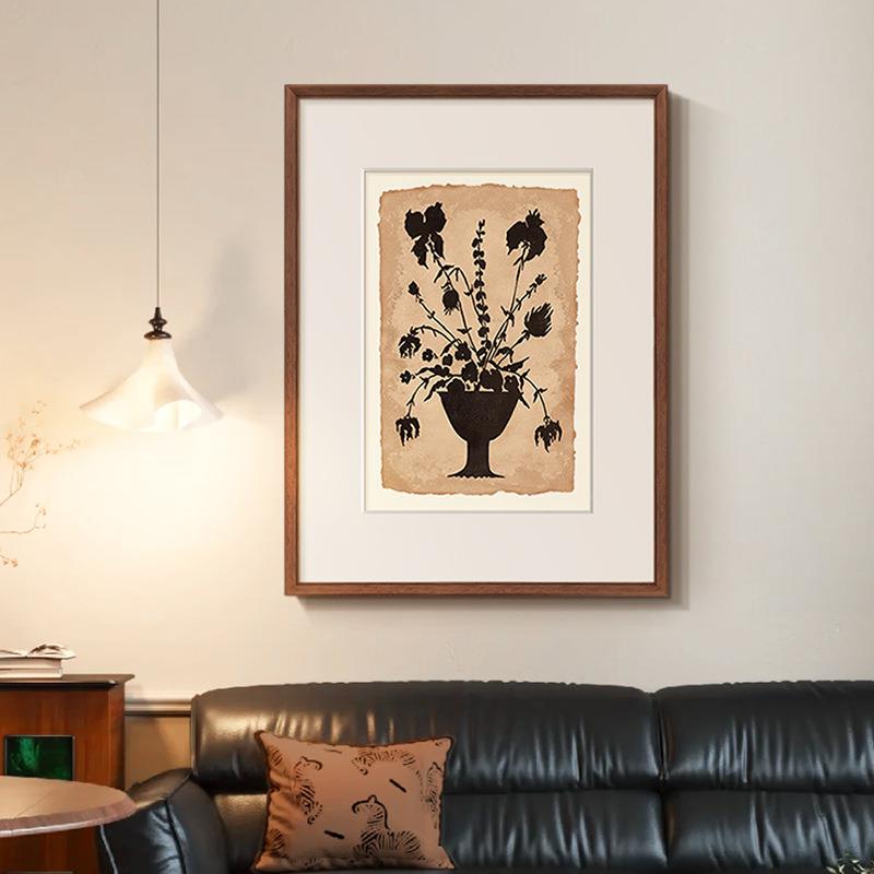 《瓶花》法式中古风客厅装饰画高级感复古花卉餐厅挂画小众卧室画