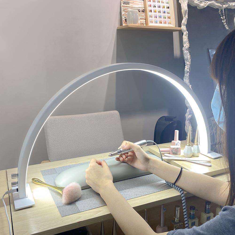 跨境半月美甲灯护眼LED冷光灯美甲工作台照明灯具桌面美甲台灯