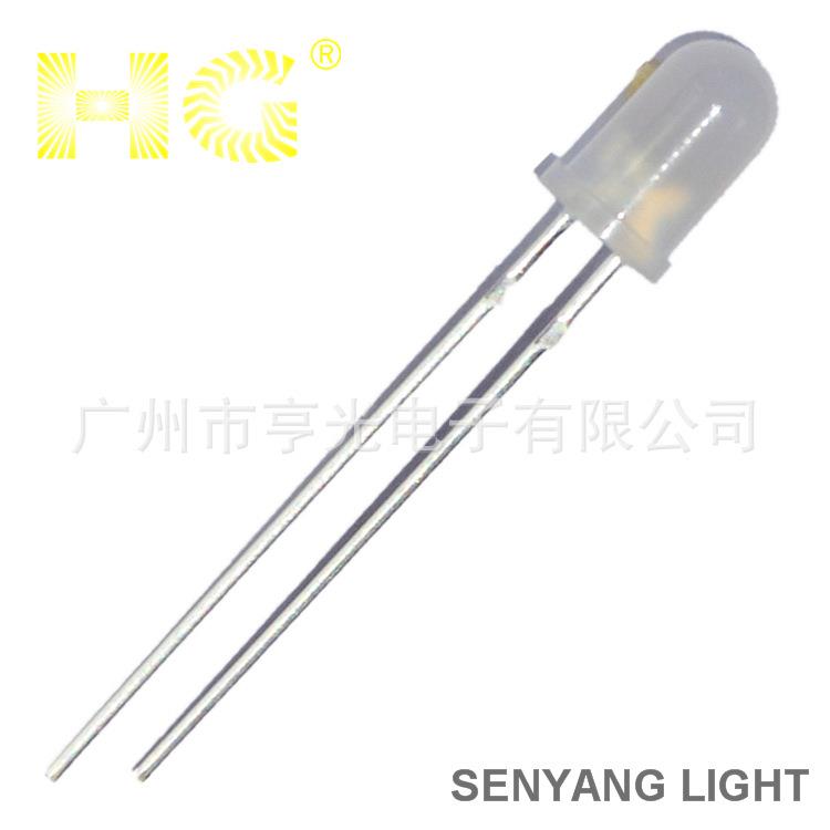 厂家直销5mm雾状黄光LED发光二管 超亮 胶体乳白发黄色led灯珠