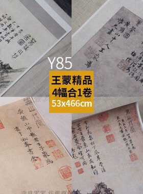 真迹复制品王蒙秋山草堂图葛稚川移居图东山草堂图煮茶图53X476cm