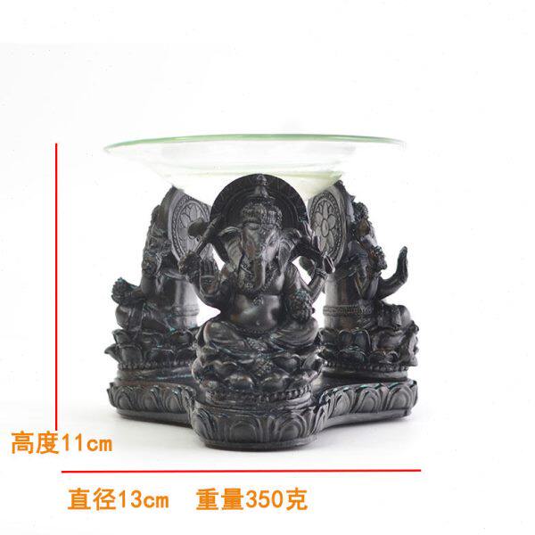 创意香薰灯精油灯卧室蜡烛树脂印度象神熏香炉加湿静音禅意香薰炉