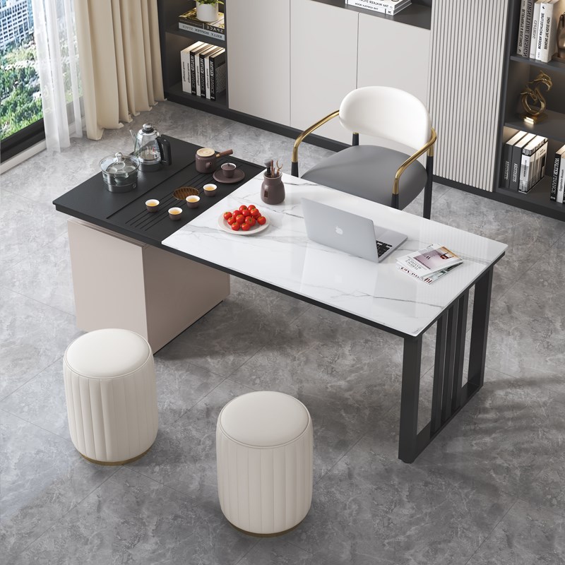 实木茶几轻奢岩板茶桌椅组合现y代简约家用阳台茶台烧水泡茶一体