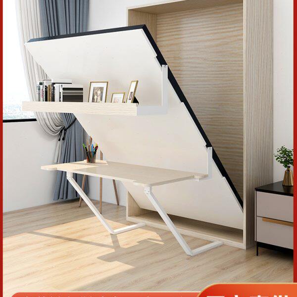双层桌台款隐形床折叠家用多功能隐藏书房书桌壁床墨菲床五金配件