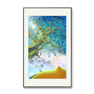姜维油画新款上市生命的能量菩提树下版画挂画卧室客厅装饰画