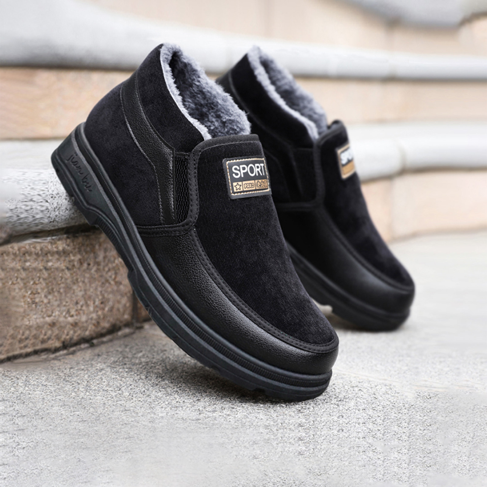 2025冬季老北京加厚保暖棉鞋布鞋加绒软底防滑耐磨男鞋一脚蹬棉靴,流行男鞋,棉鞋,淘宝优惠券,粉丝福利购,淘宝优惠卷