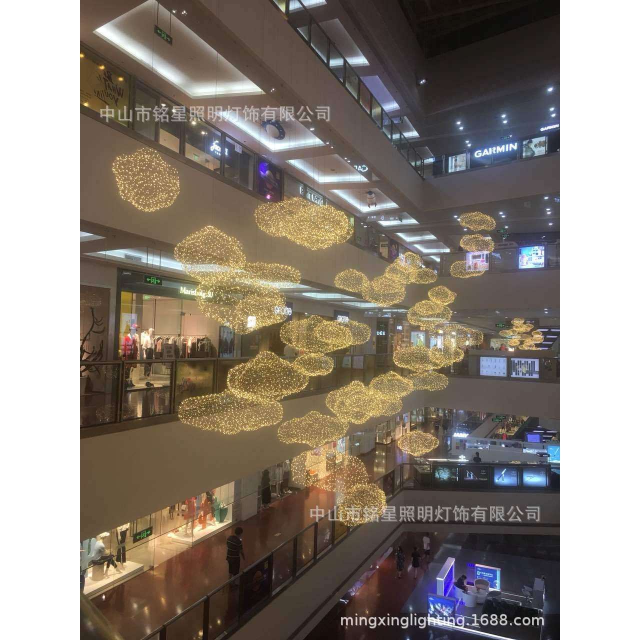 铁网状云朵吊饰灯商场酒店大堂空中吊顶装饰天花板云朵灯装饰吊饰
