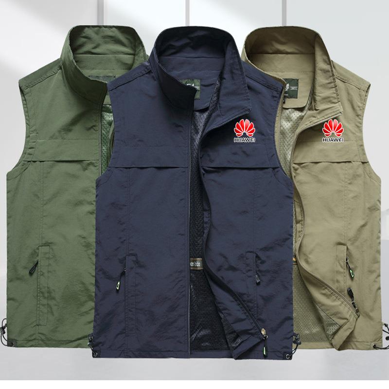 现货工作服马甲立领拉链工服马甲加反光条印字应急管理工作服马甲